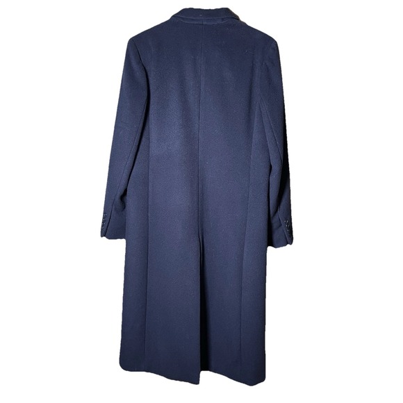 Lauren Ralph Lauren Trech Coat Womens Petite Medium Blue Wool Cashmere Blend - Picture 3 of 10